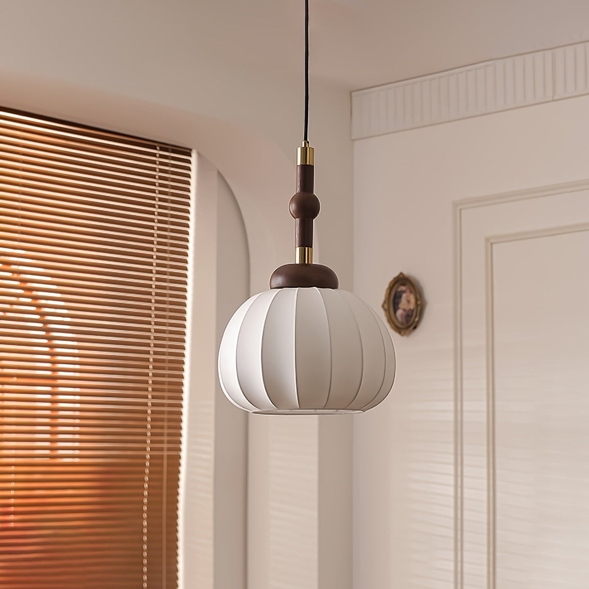 Livenor Silk & Wood Scandinavian Pendant Lamp