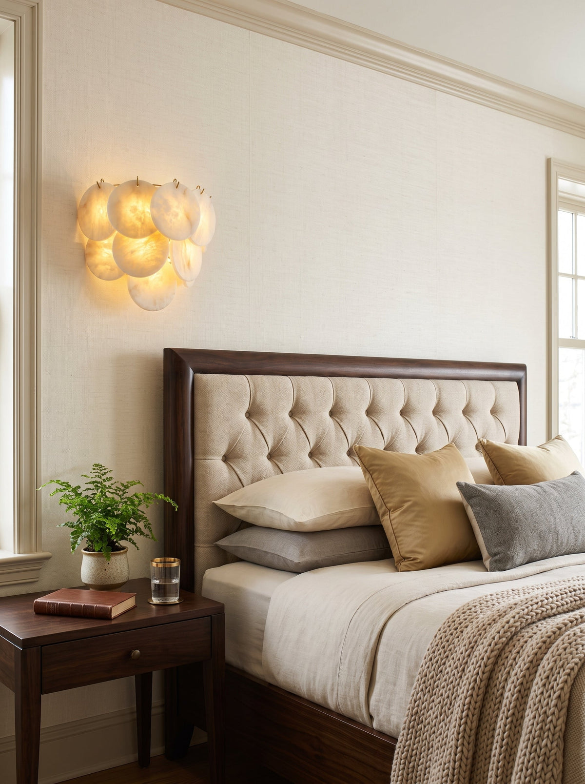 Pemberhurst Alabaster Disc Wall Sconce