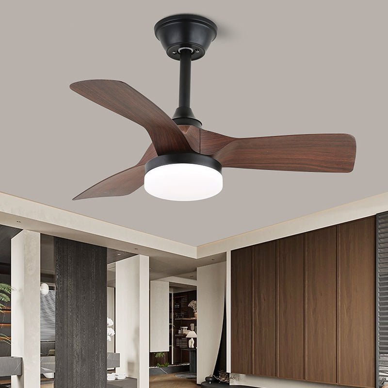 Elvelira Minimalist Black Wood Ceiling Fan Light