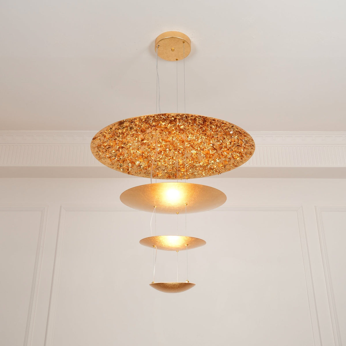 Phelion Layered Gold Foil Pendant Light