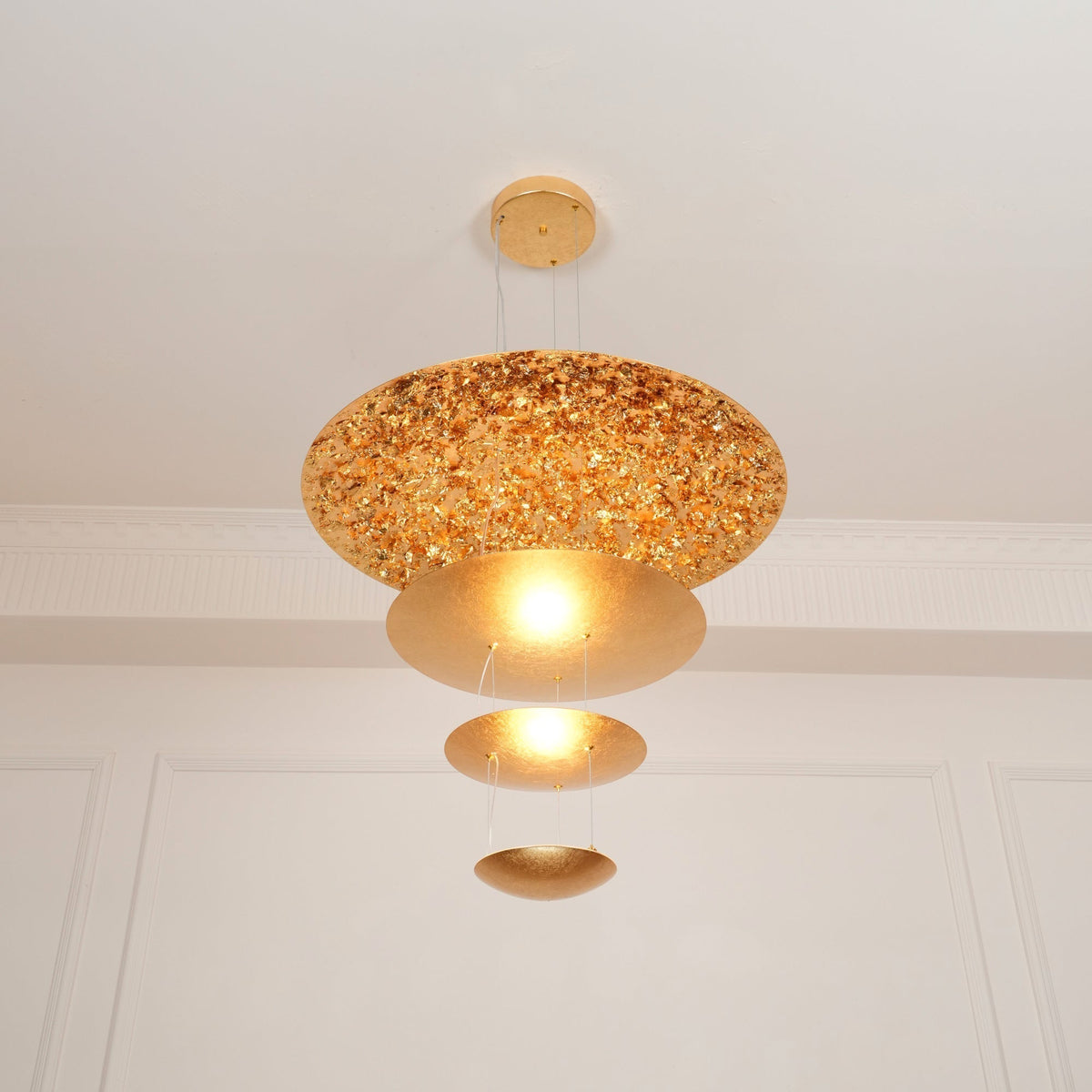 Phelion Layered Gold Foil Pendant Light