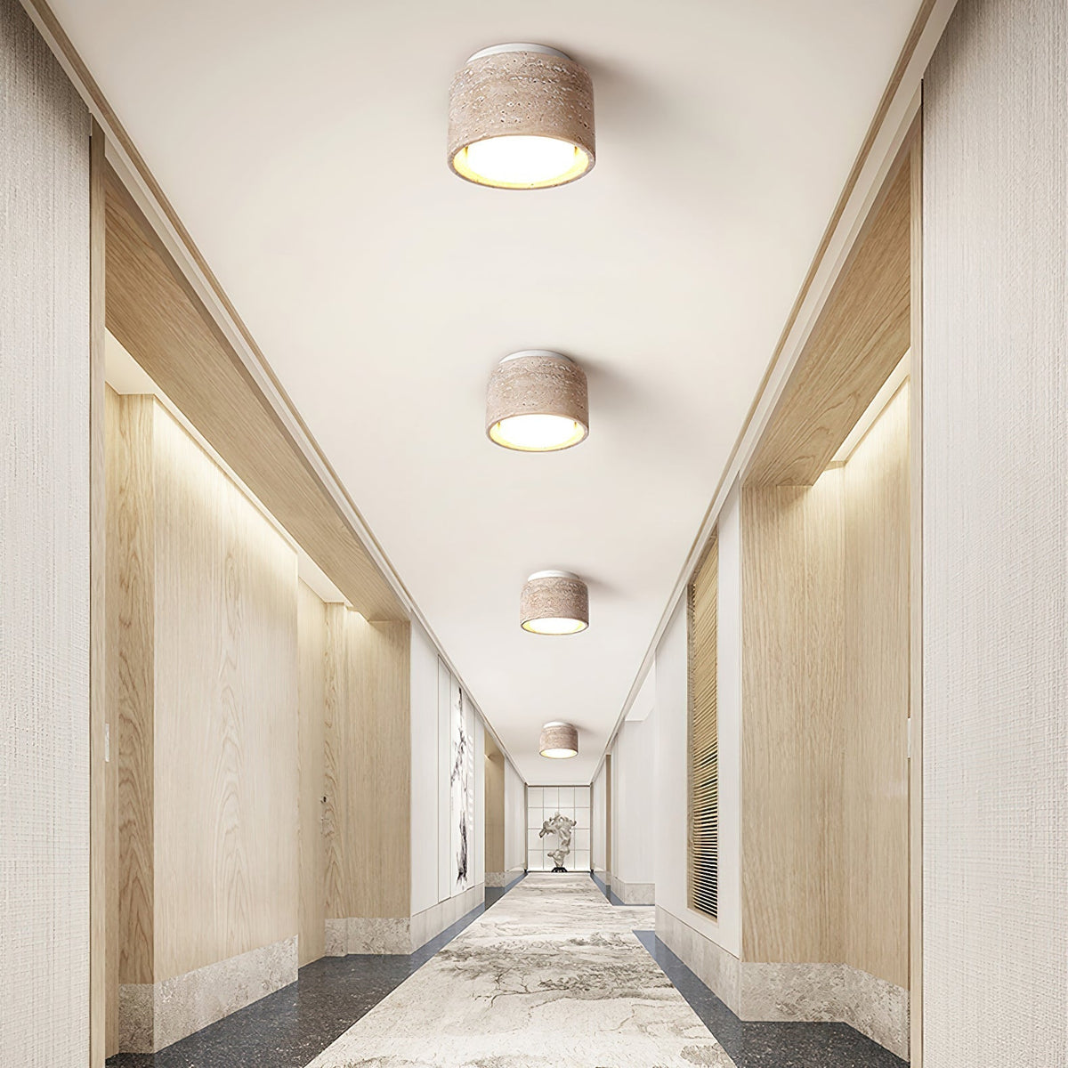 Virinira Quad-Spot Travertine Ceiling Light
