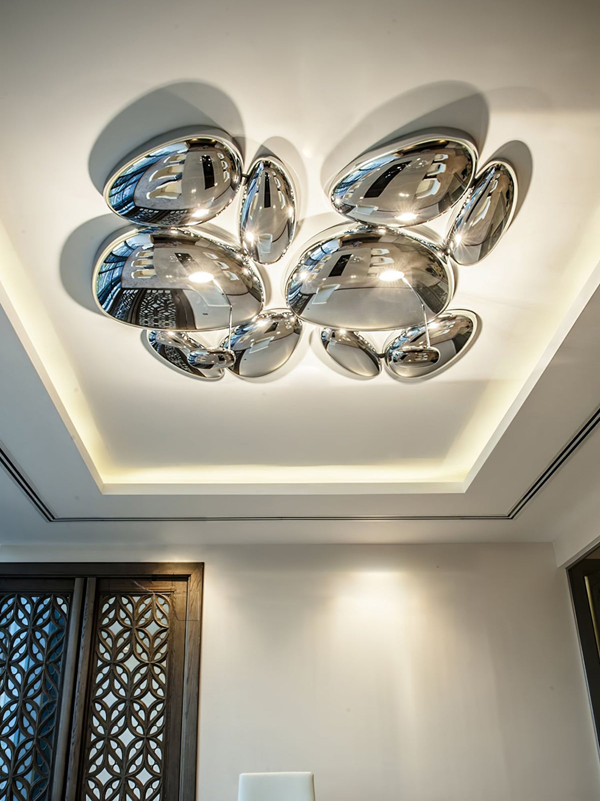 Vostix Ceiling Lamp Chrome Pebble Modern