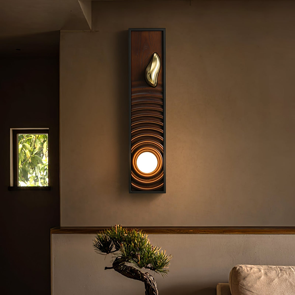 Caleb Vintage Wood Wall Lamp