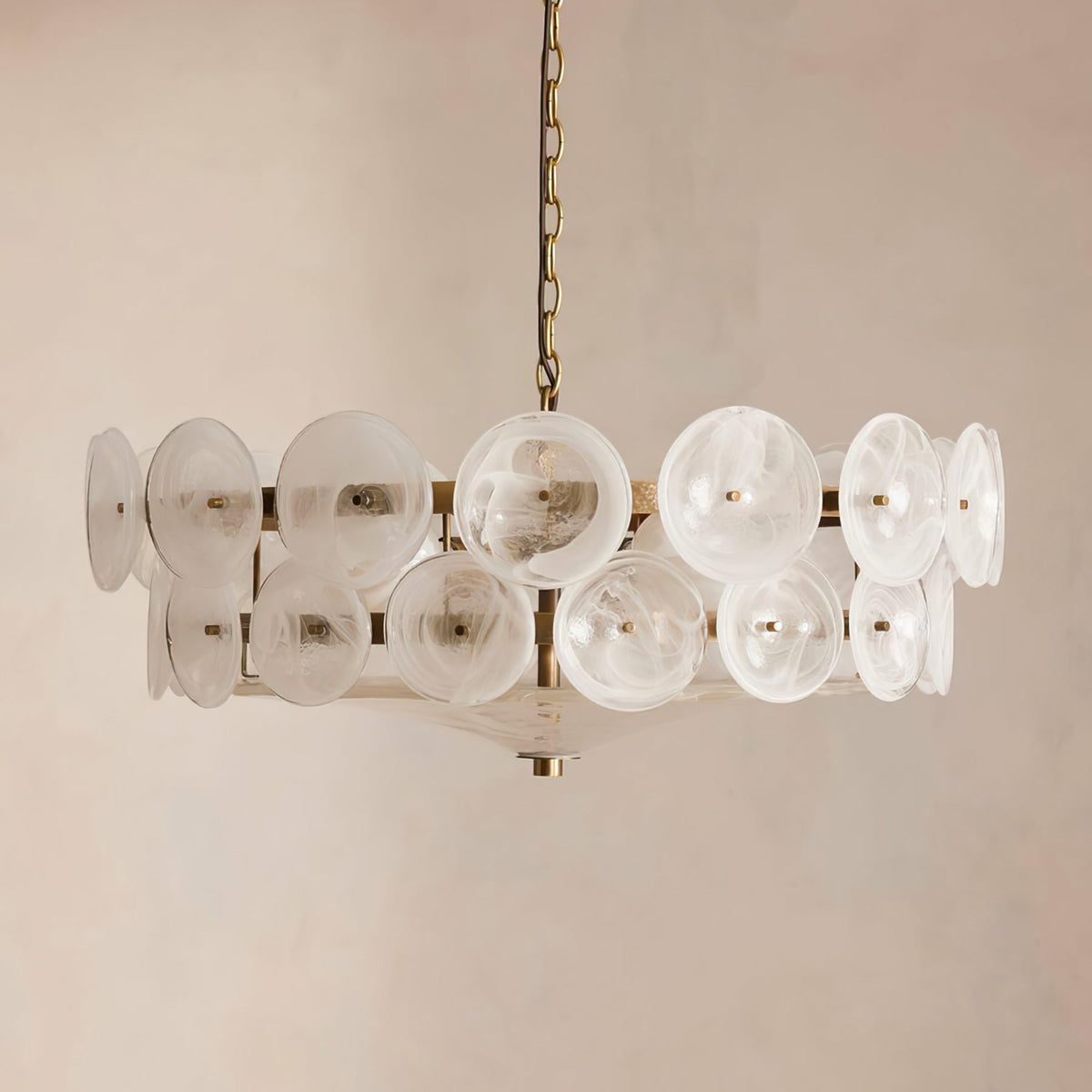 Eirinena Chandelier Murano Glass Disc Vintage