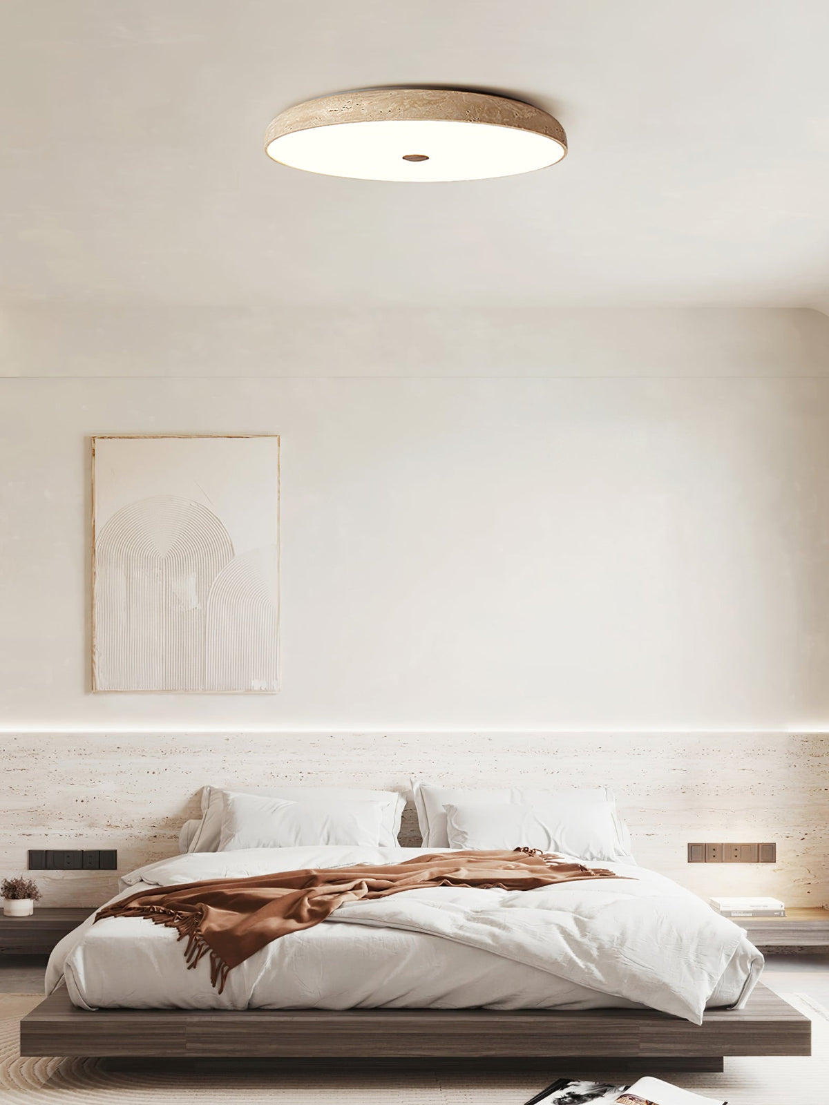 Orzoror Minimalist Travertine Ceiling Light