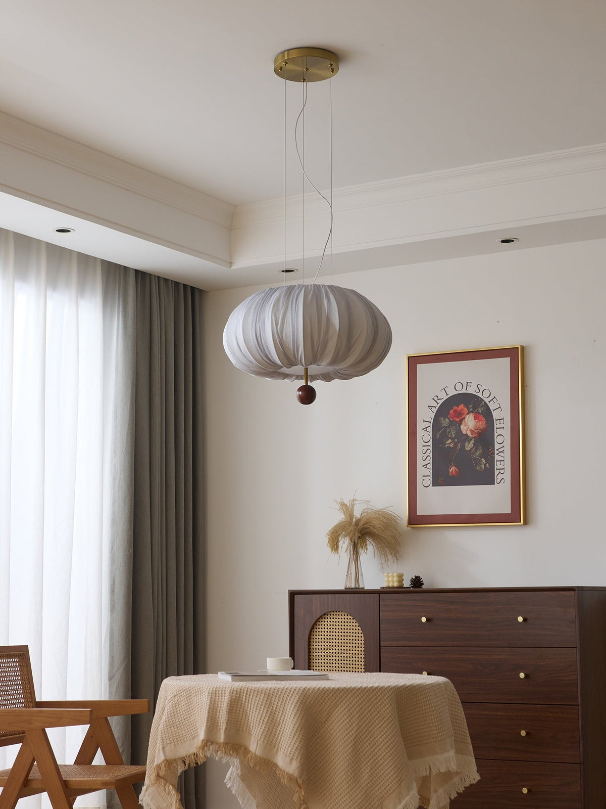 Vasilen Premium Nordic Art Balloon Wood Fabric Ceiling Light