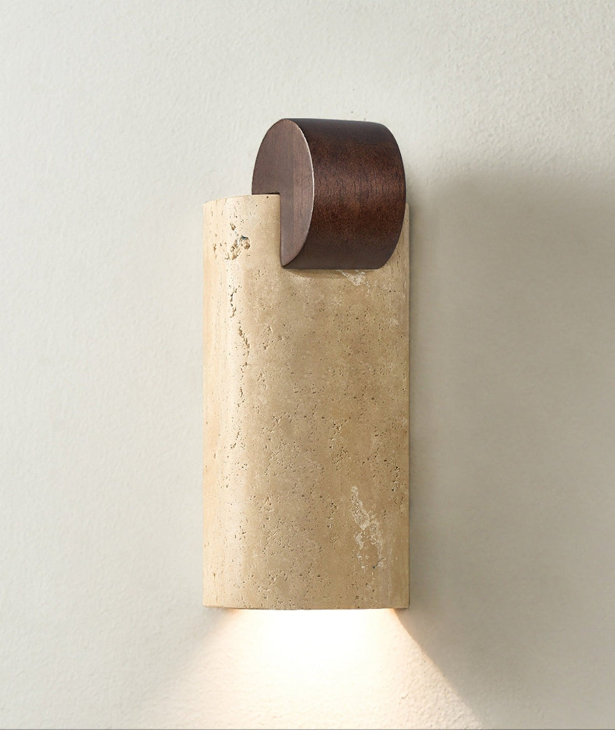 Velm Curve Yellow Travertine Wall Lamp