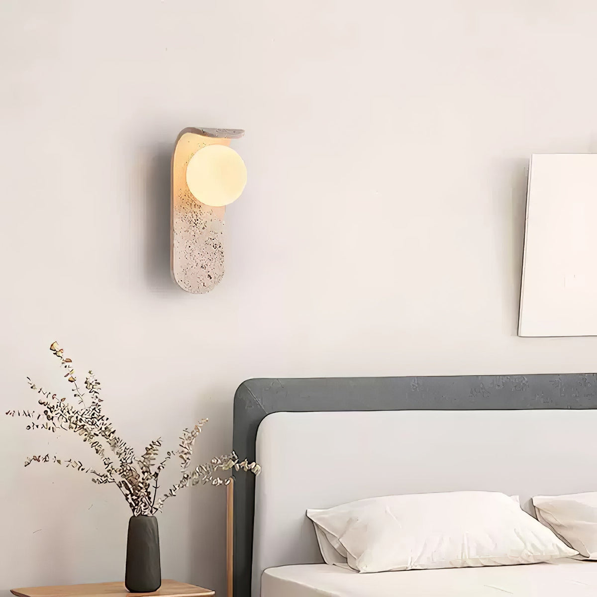 Arkoviel Sconce-Frame Travertine Wall Light