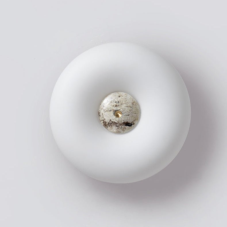 Flen Yellow Travertine Ring Ceiling Light