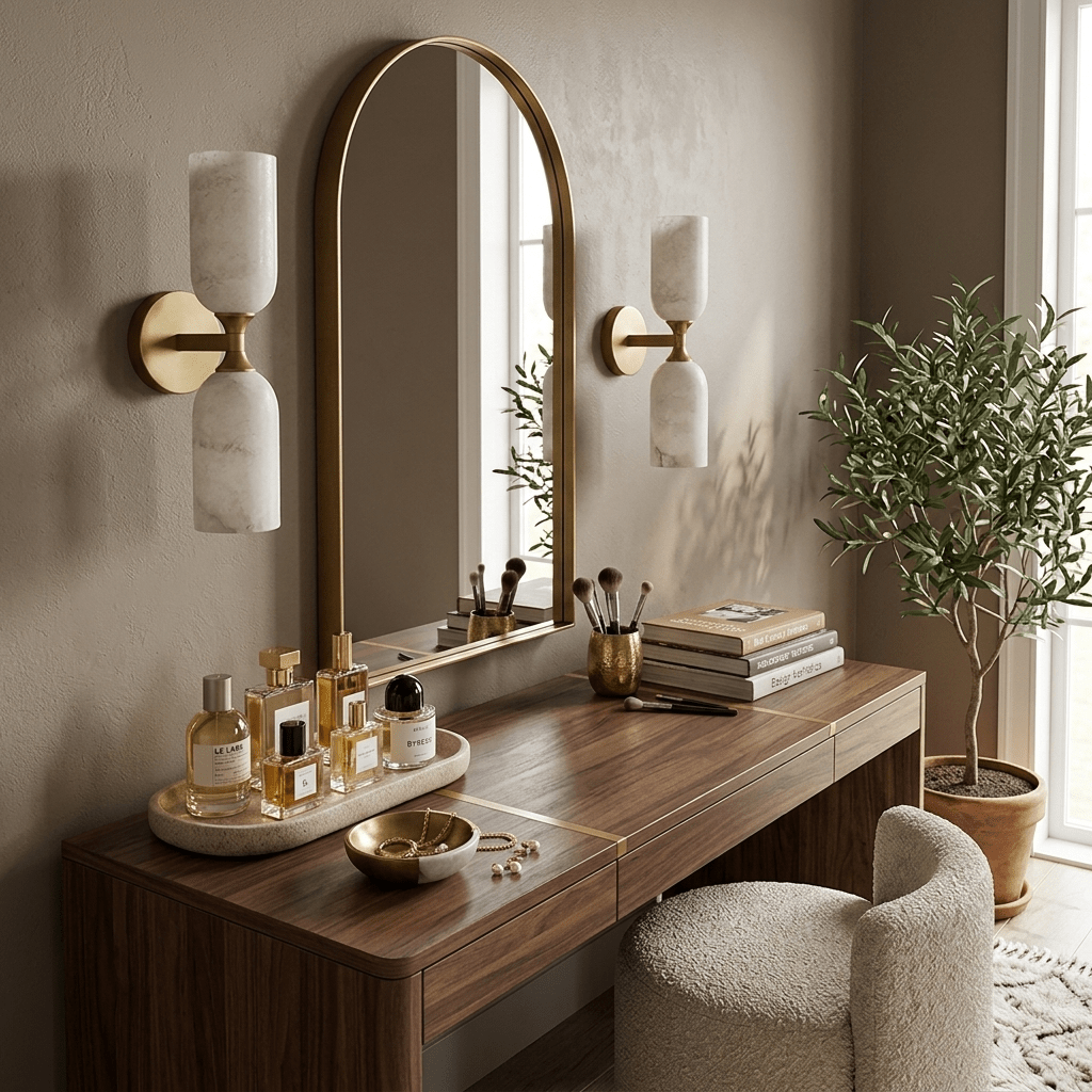 Sabriel Solmira Twin Alabaster Wall Sconce