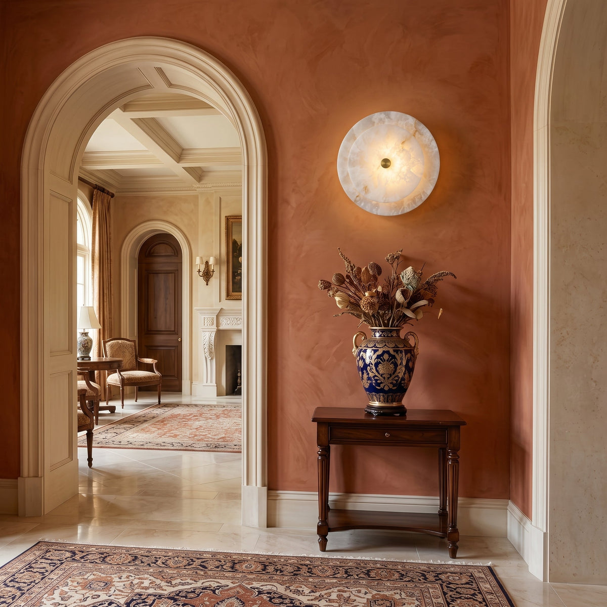 Ravelford Disc Alabaster Wall Sconce