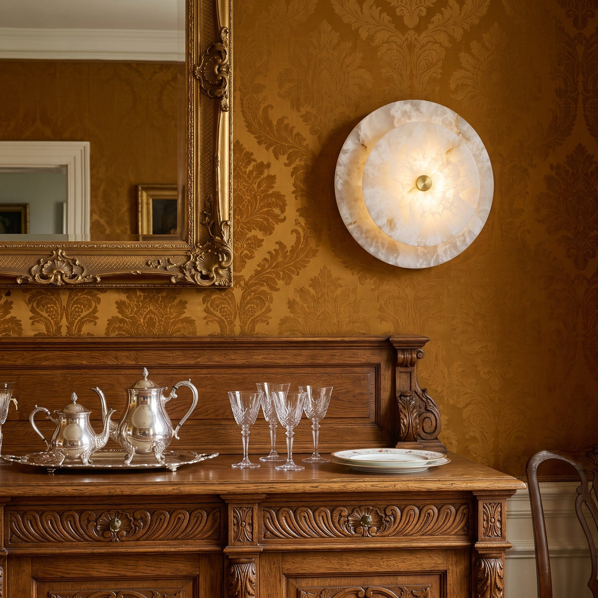 Ravelford Disc Alabaster Wall Sconce