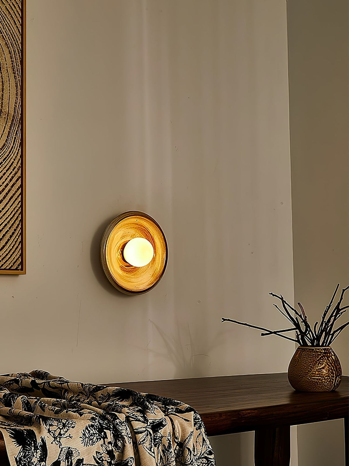 Marisella Rustic Marble Wall Lamp