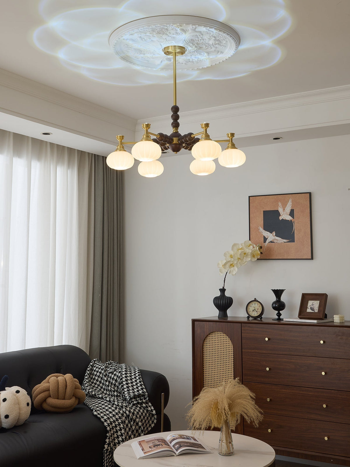 Avdorira Elegance Vintage Brass Wood Chandelier