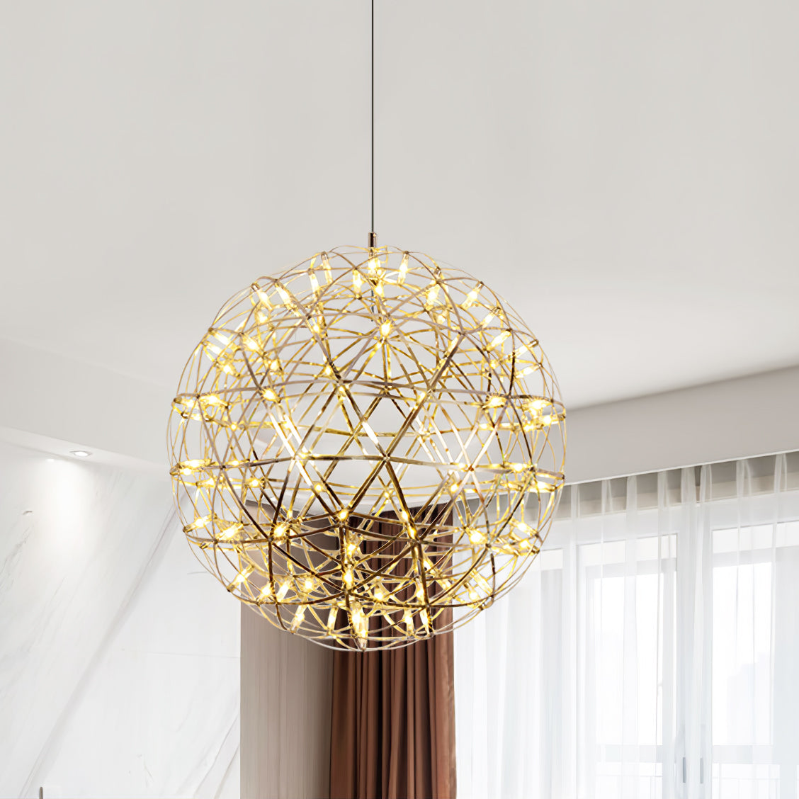 Delcourt Silver Spark Ball Pendant Light