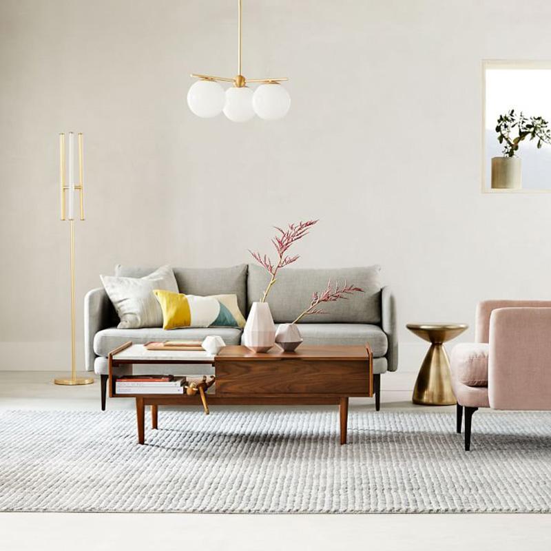Leander Chandelier Sphere & Stem Modern Gold LED