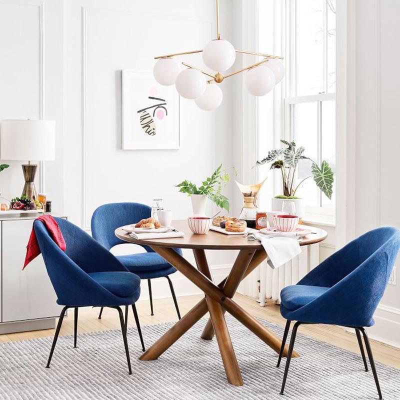 Leander Chandelier Sphere & Stem Modern Gold LED