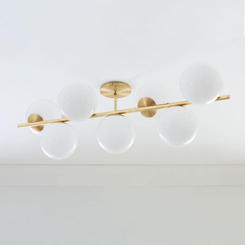 Leander Chandelier Sphere & Stem Modern Gold LED