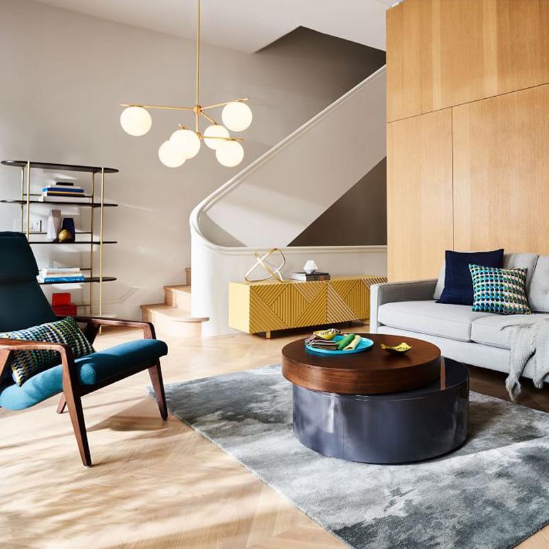 Leander Chandelier Sphere & Stem Modern Gold LED