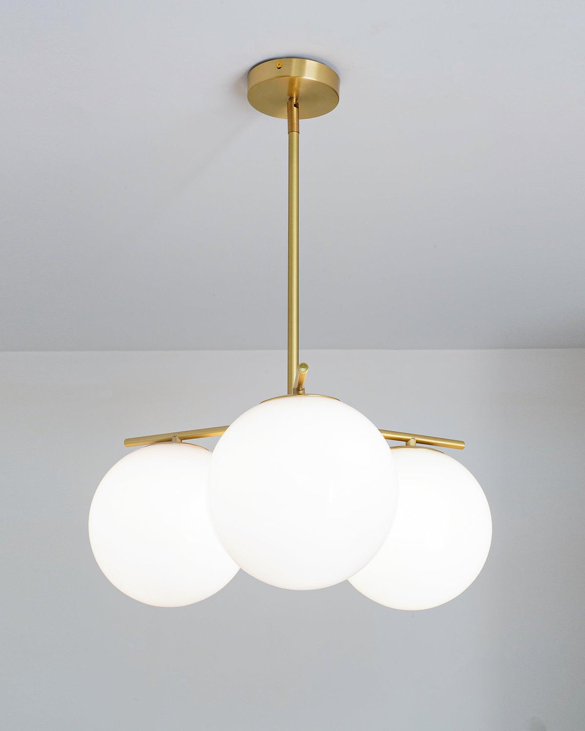 Leander Chandelier Sphere & Stem Modern Gold LED