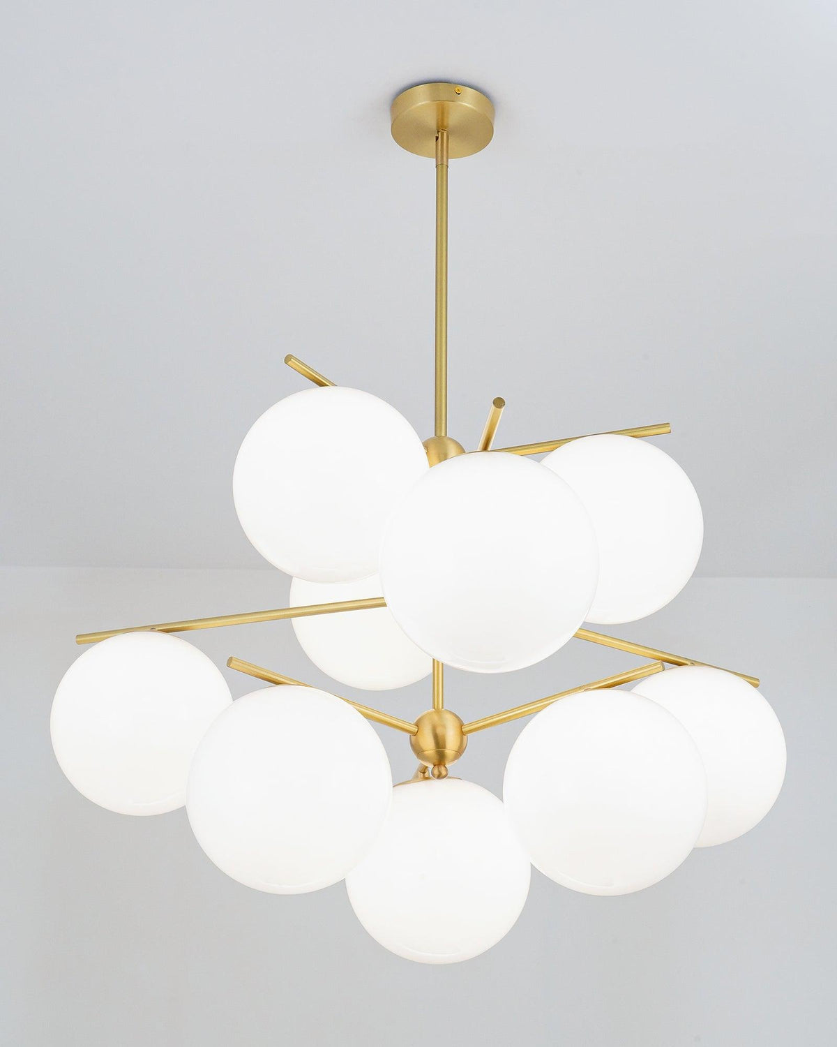 Leander Chandelier Sphere & Stem Modern Gold LED