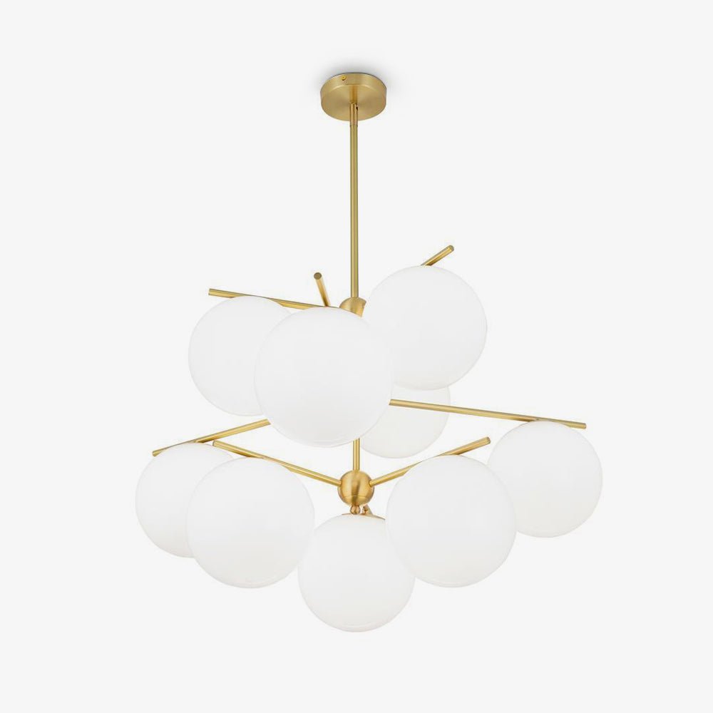 Leander Chandelier Sphere & Stem Modern Gold LED