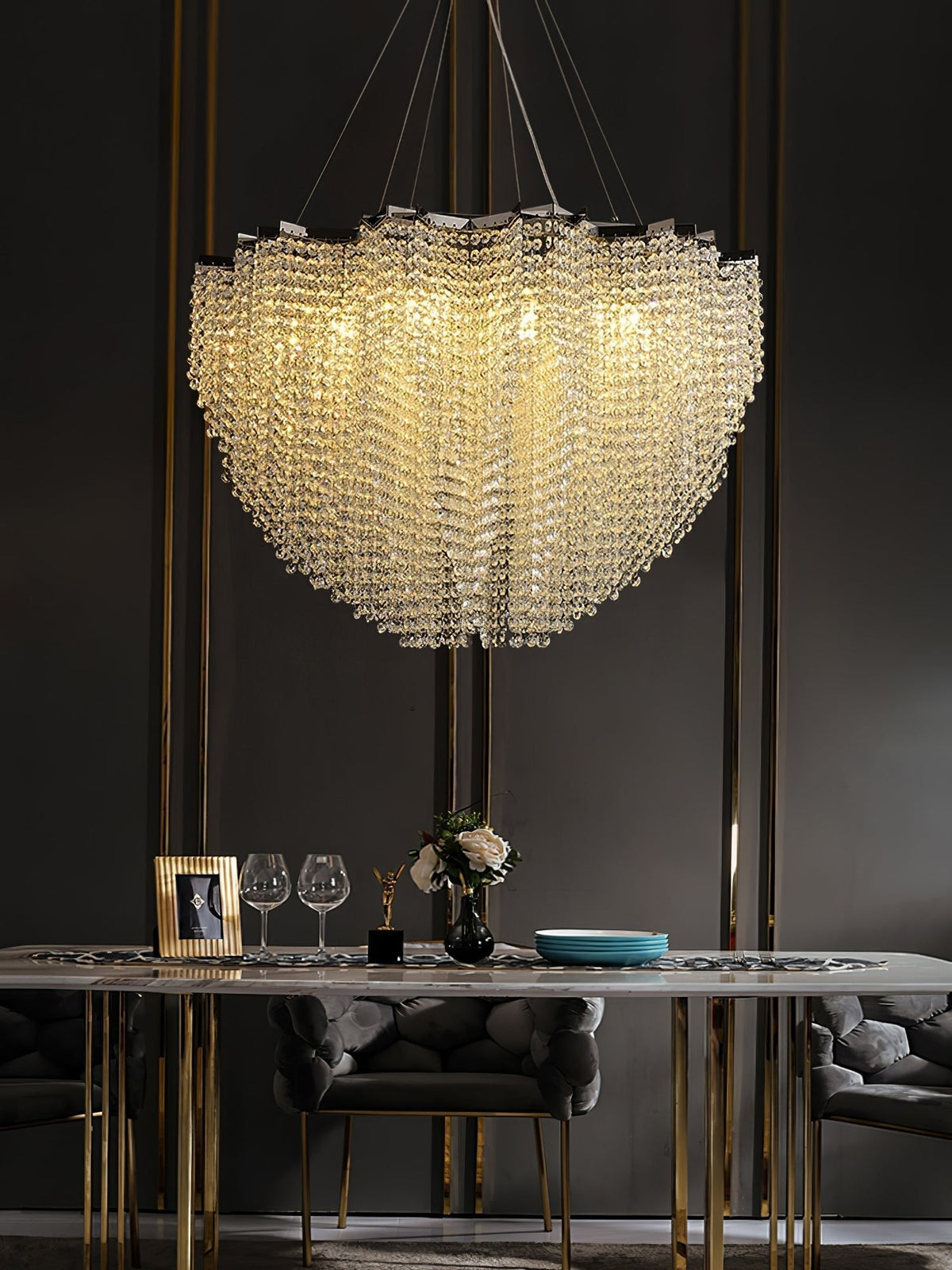 Zashayra Crystal Column Chandelier