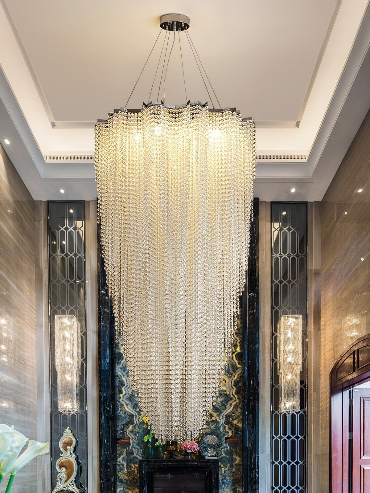 Zashayra Crystal Column Chandelier
