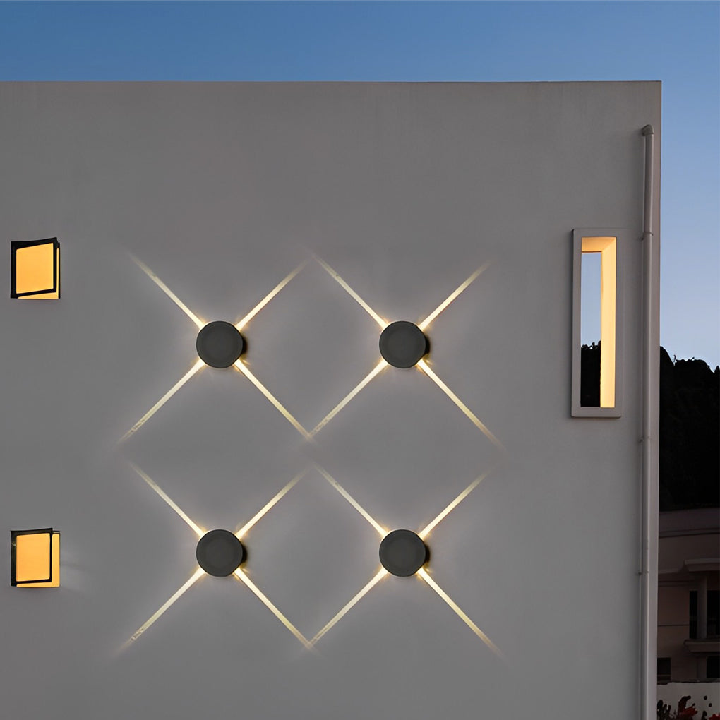 Round Square LED 12W Cross Star Lights Waterproof Modern Wall Lamp - Lamp Outdoor