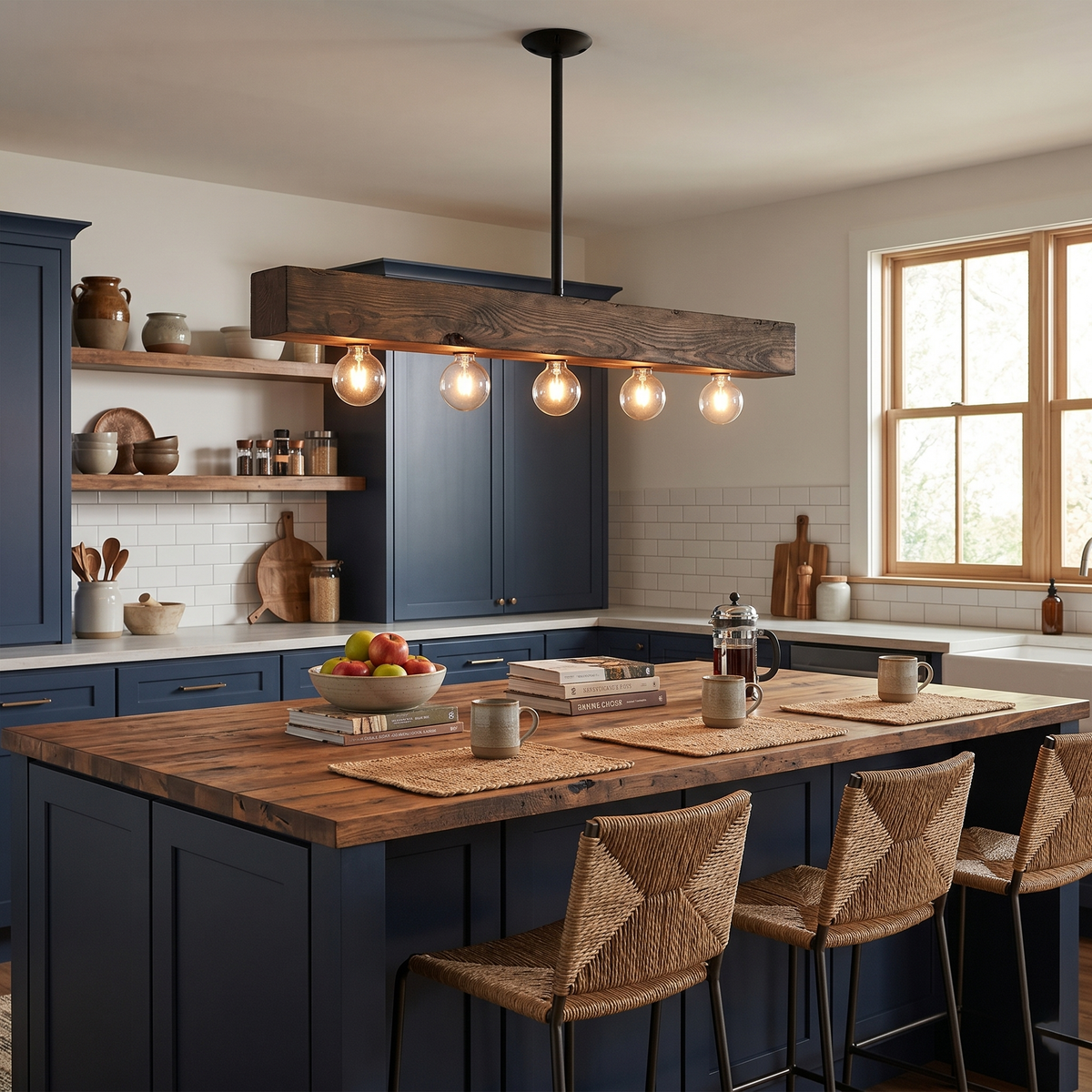 Kilo Wood Beam Island Chandelier