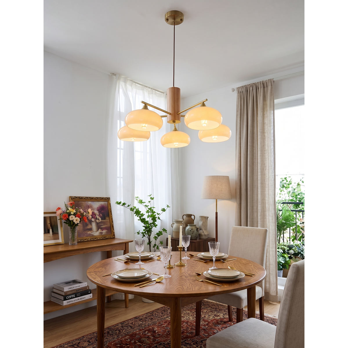 Yado Elliptical Persimmon Chandelier