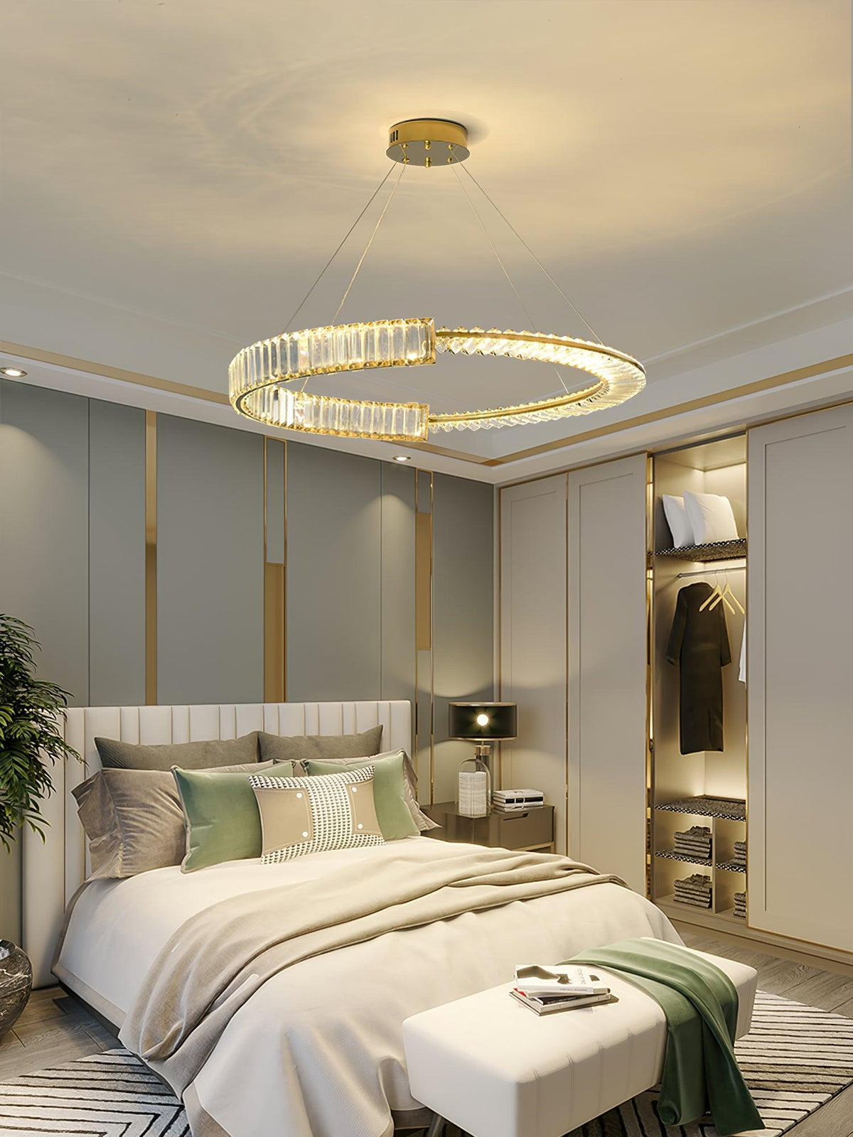 Cyrerira Chandelier Stella LED Crystal Ring