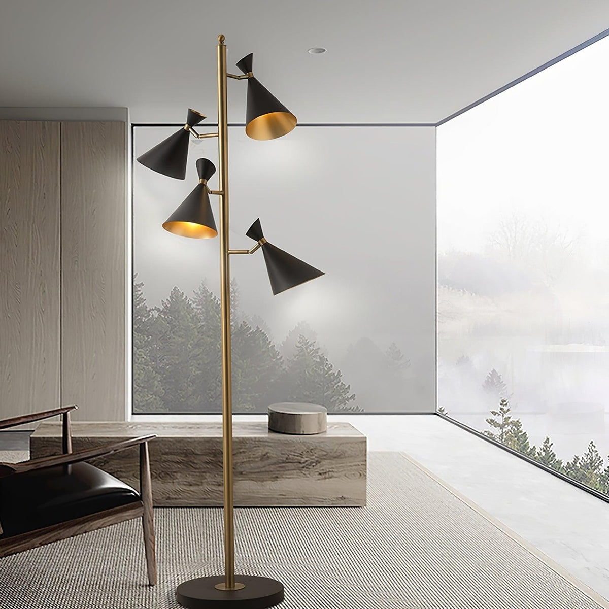 Solineria Gold & Black Marble Floor Lamp