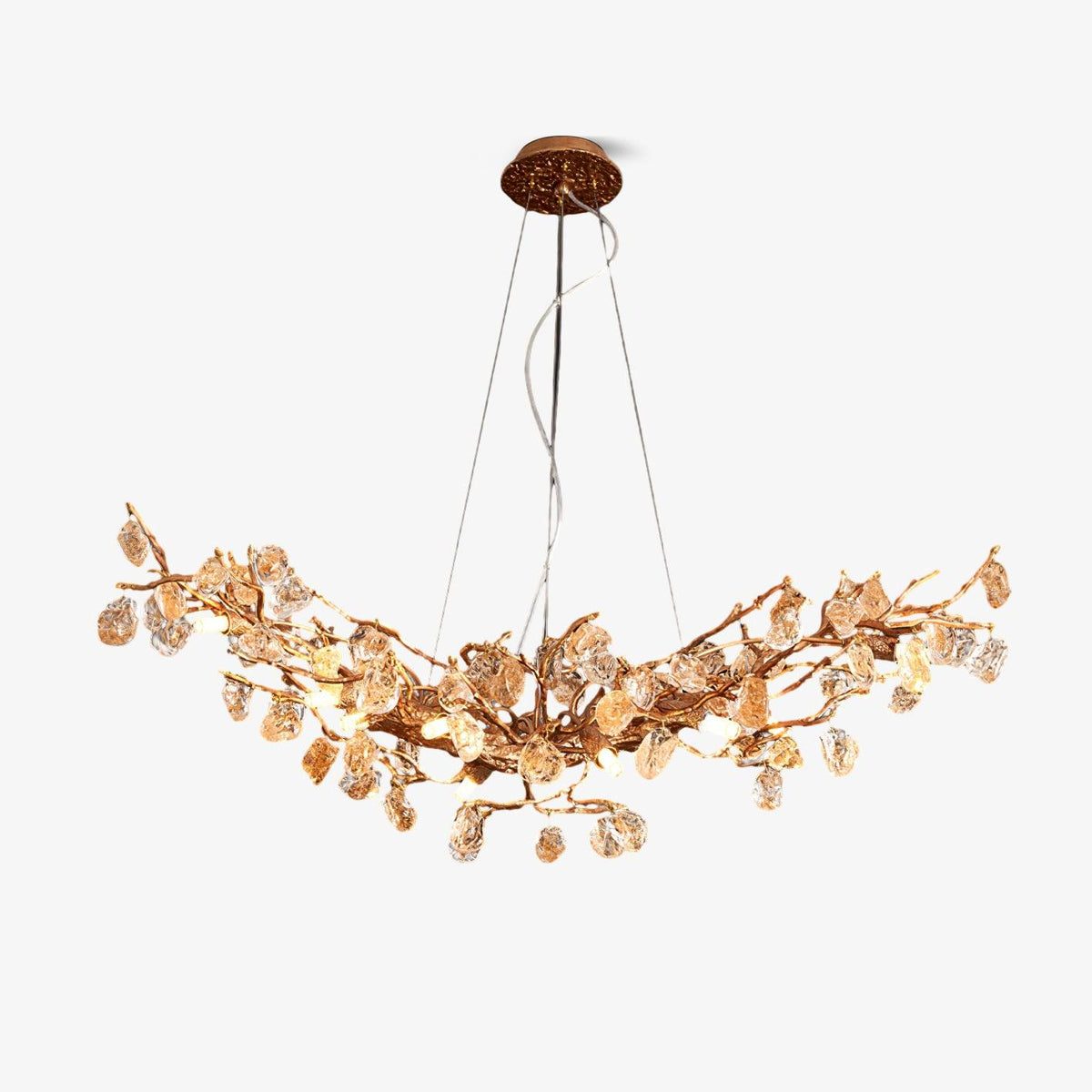 Arborea Brass Branch Crystal Chandelier