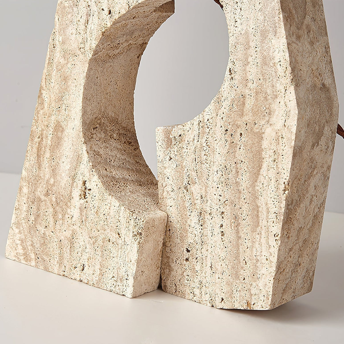 Arvinyra Sculptural Travertine Table Lamp