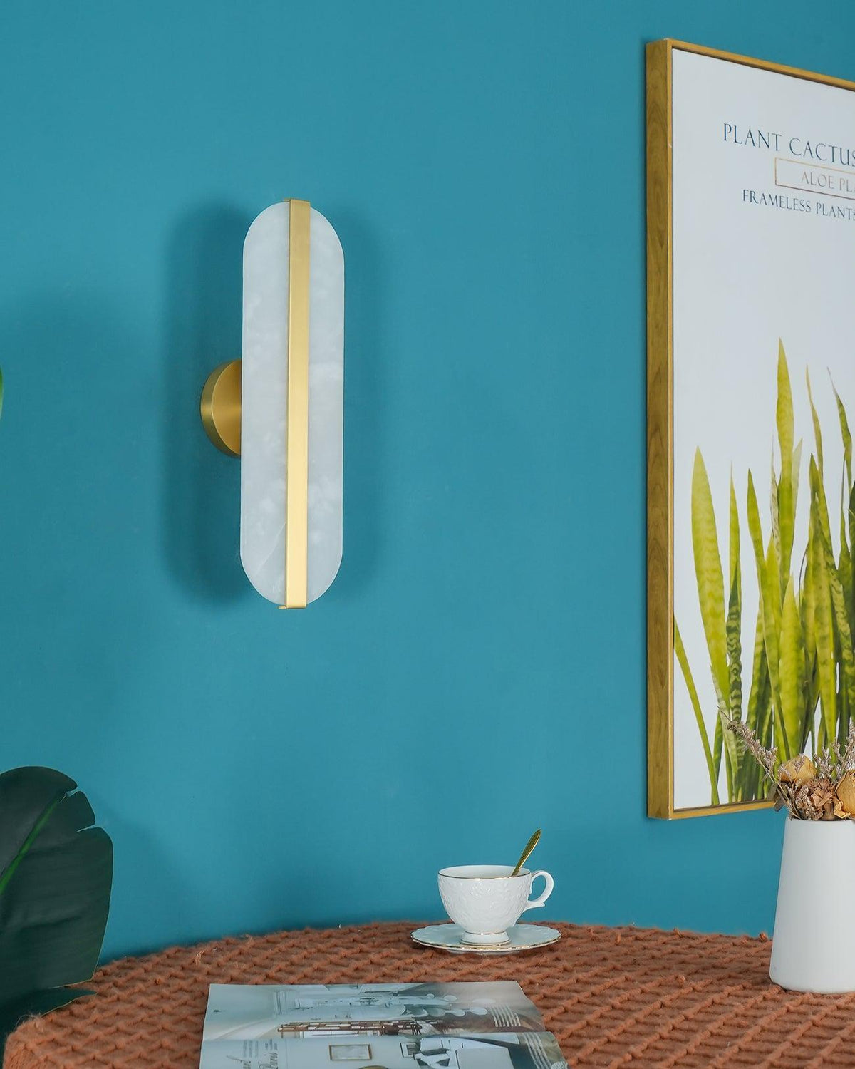 Hekel Long Ellipse Alabaster Indoor Wall Light