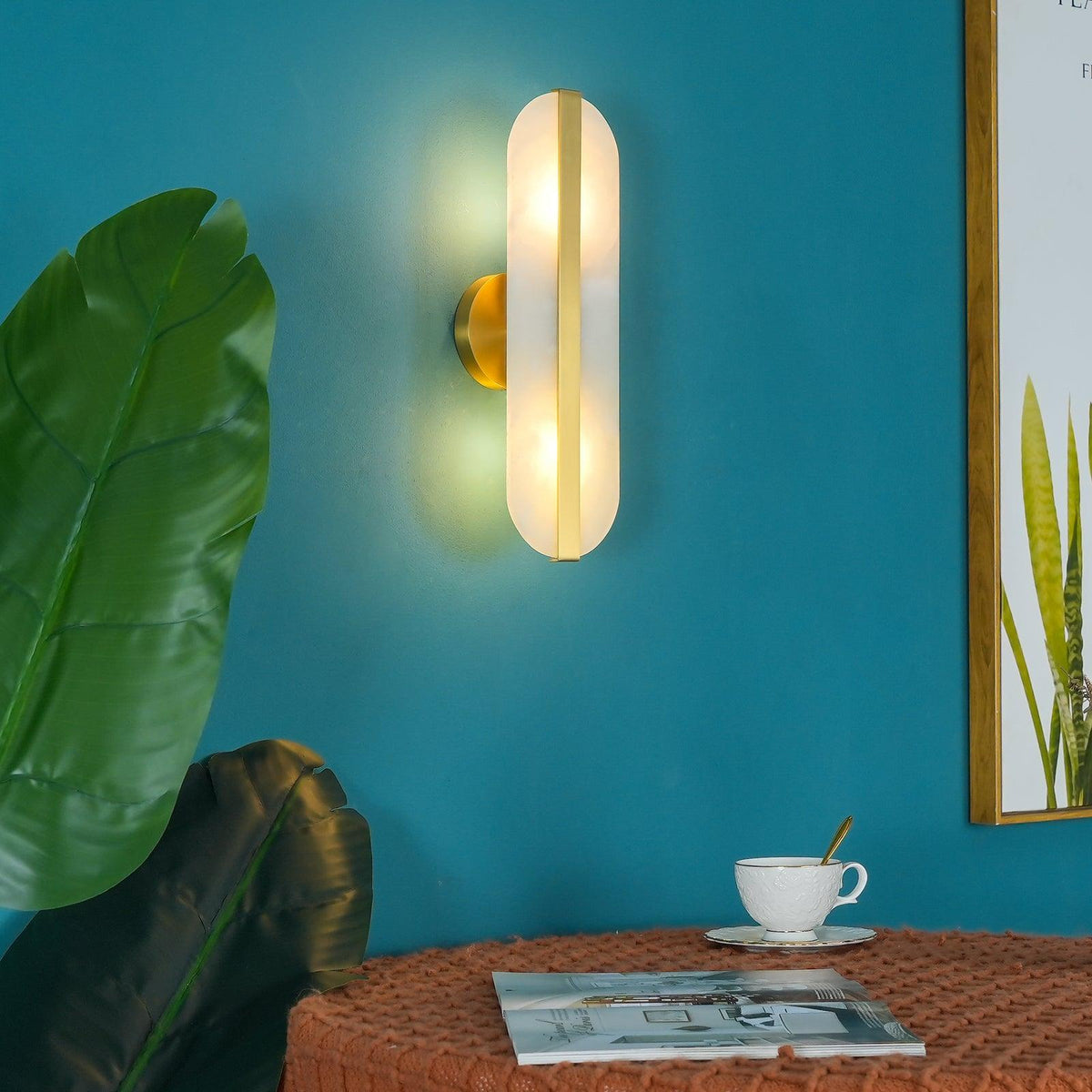 Hekel Long Ellipse Alabaster Indoor Wall Light