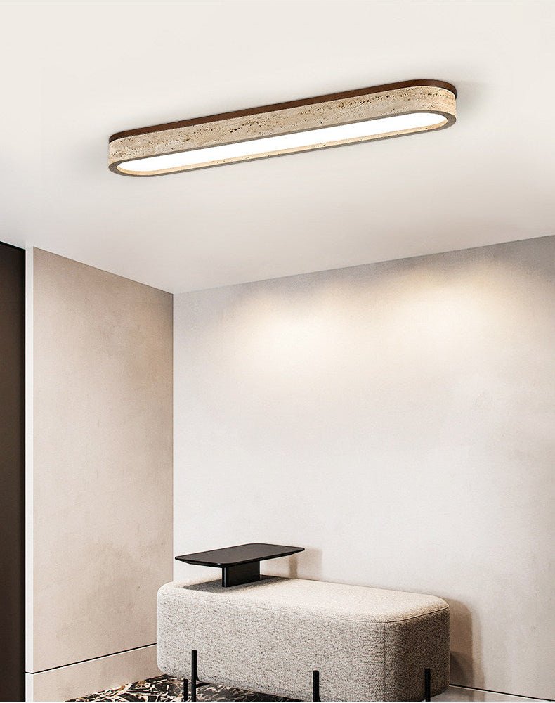 Kirbe Yellow Travertine Linear Ceiling Light