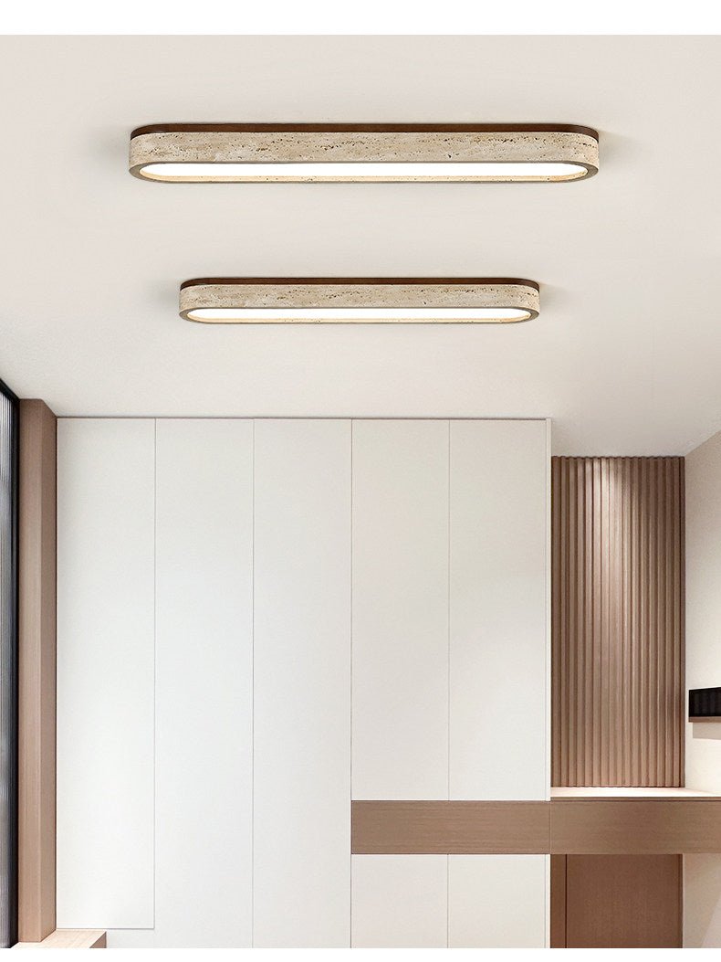 Kirbe Yellow Travertine Linear Ceiling Light