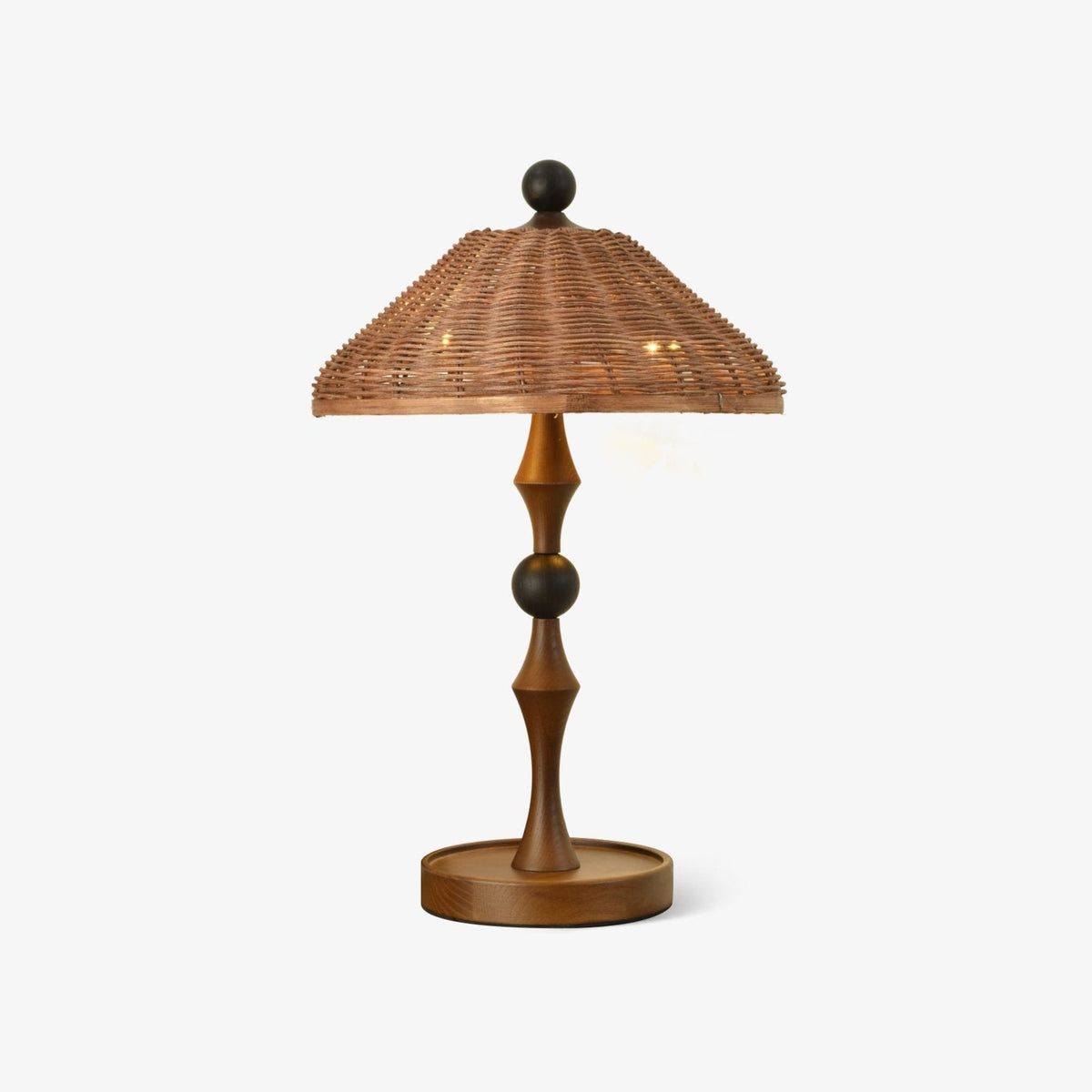 Miran Wood Rattan Vintage Table Lamp