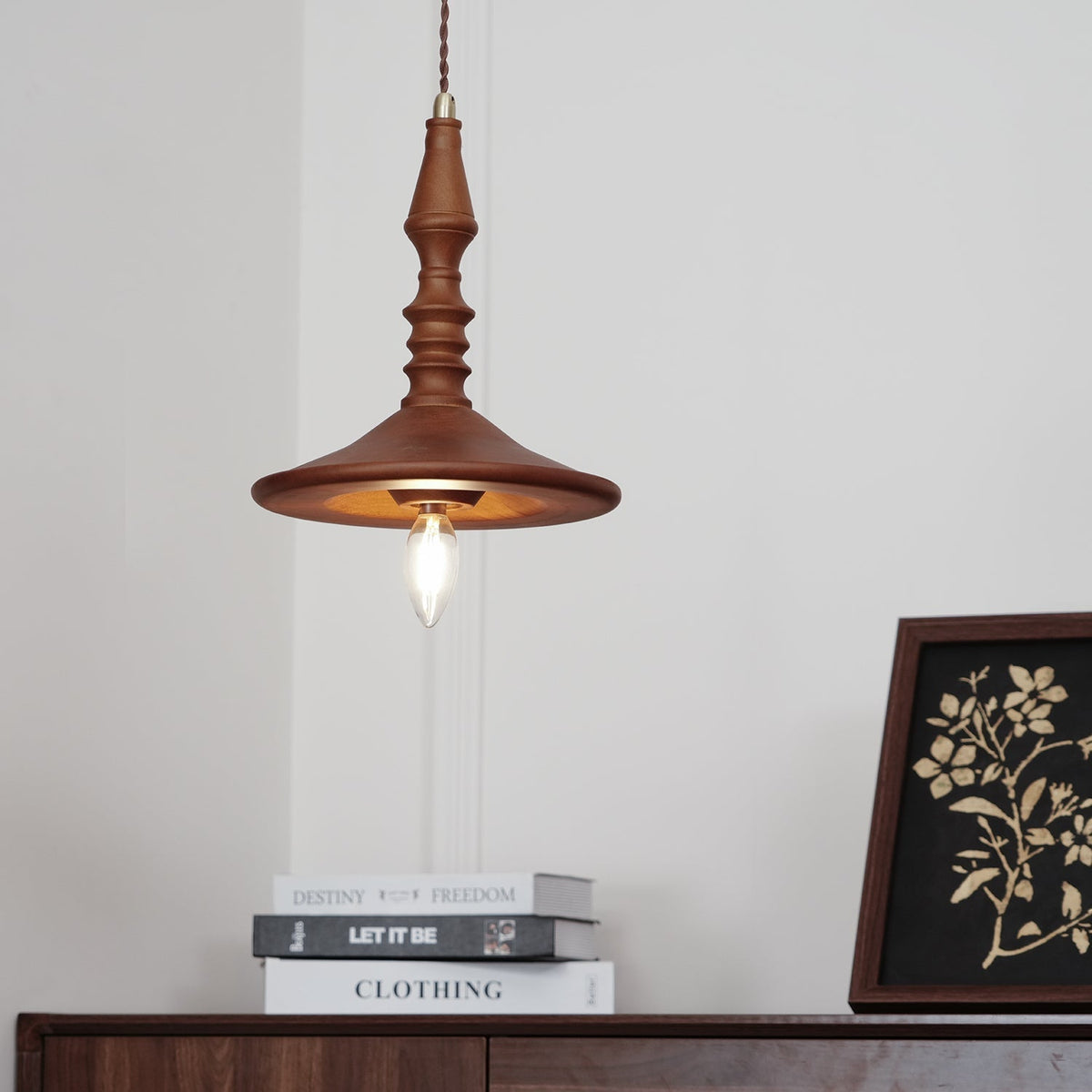 Tessira Wood Industrial Pendant Lamp