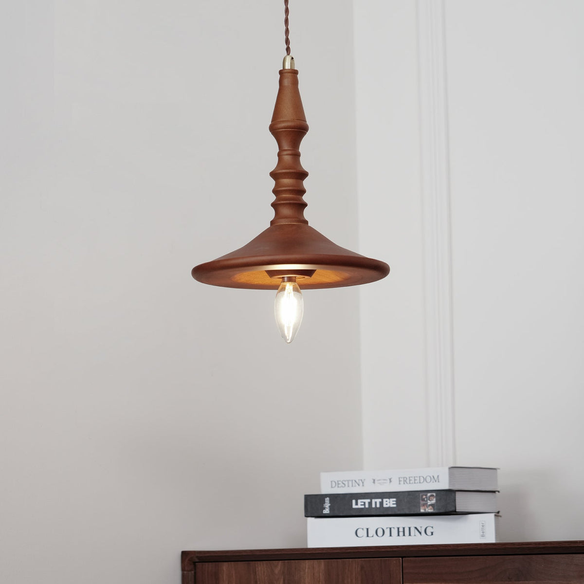 Tessira Wood Industrial Pendant Lamp