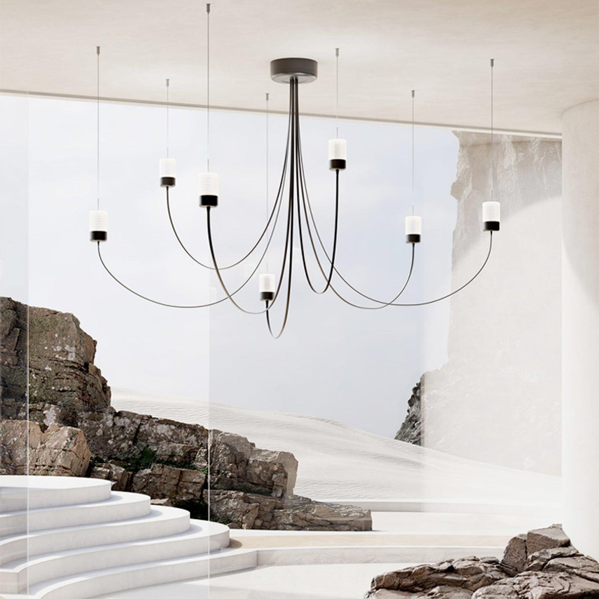 Veluaria Chandelier Swaying Elegance Glass