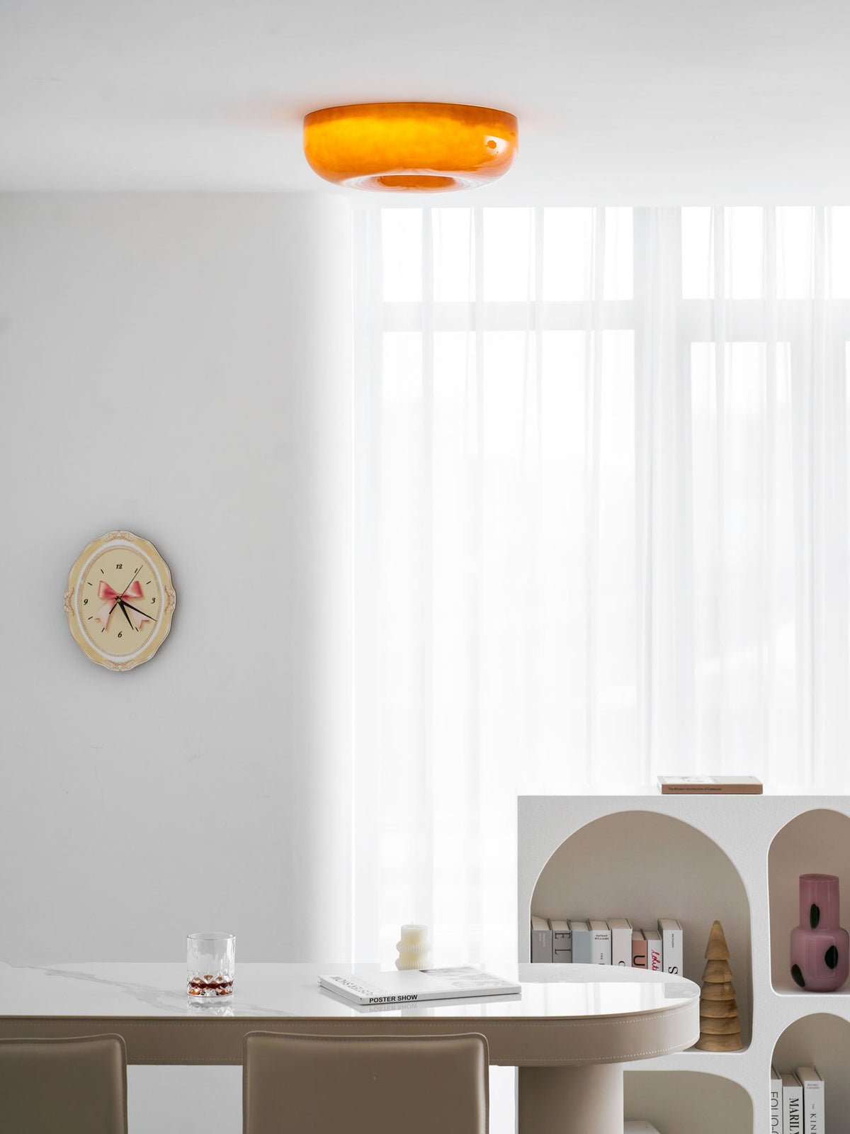 Ziola Swirl Glass Flush Mount Ceiling Light