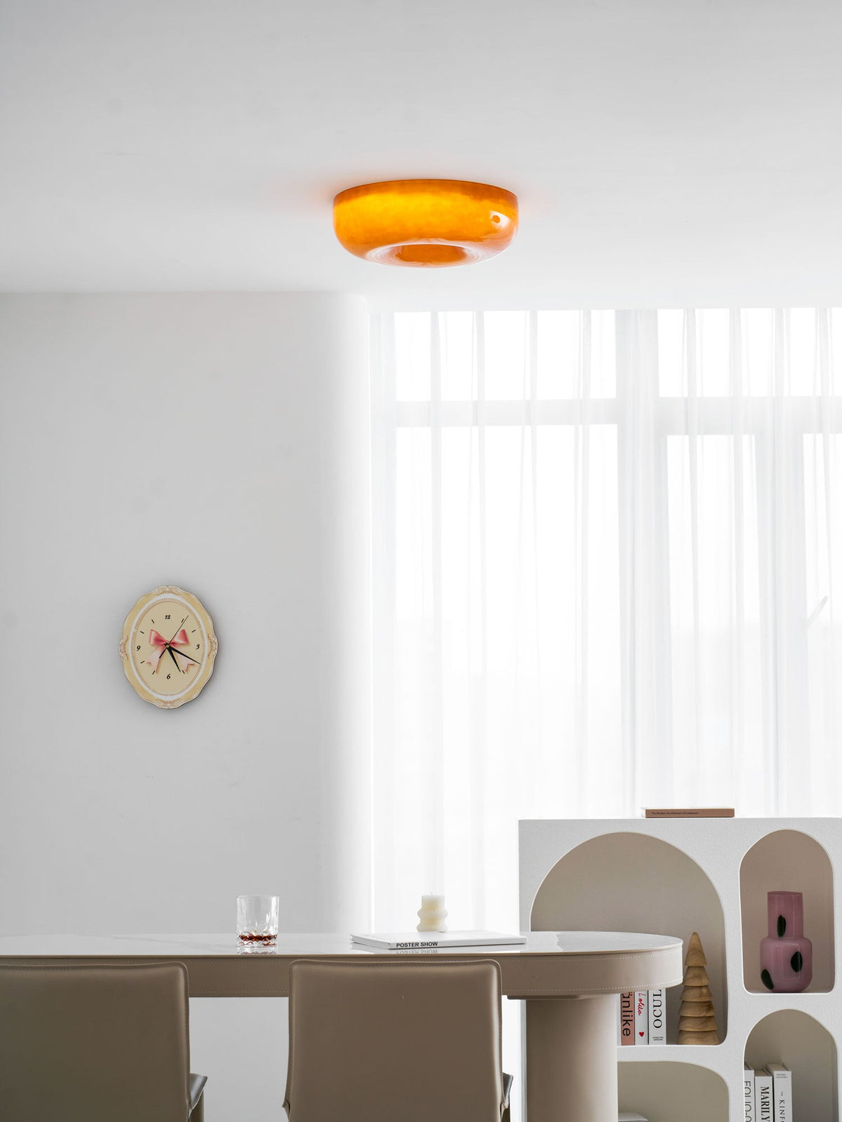 Ziola Swirl Glass Flush Mount Ceiling Light