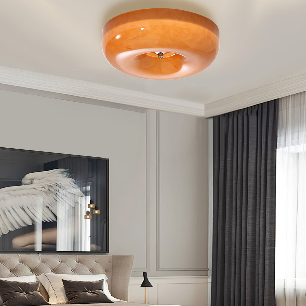 Ziola Swirl Glass Flush Mount Ceiling Light