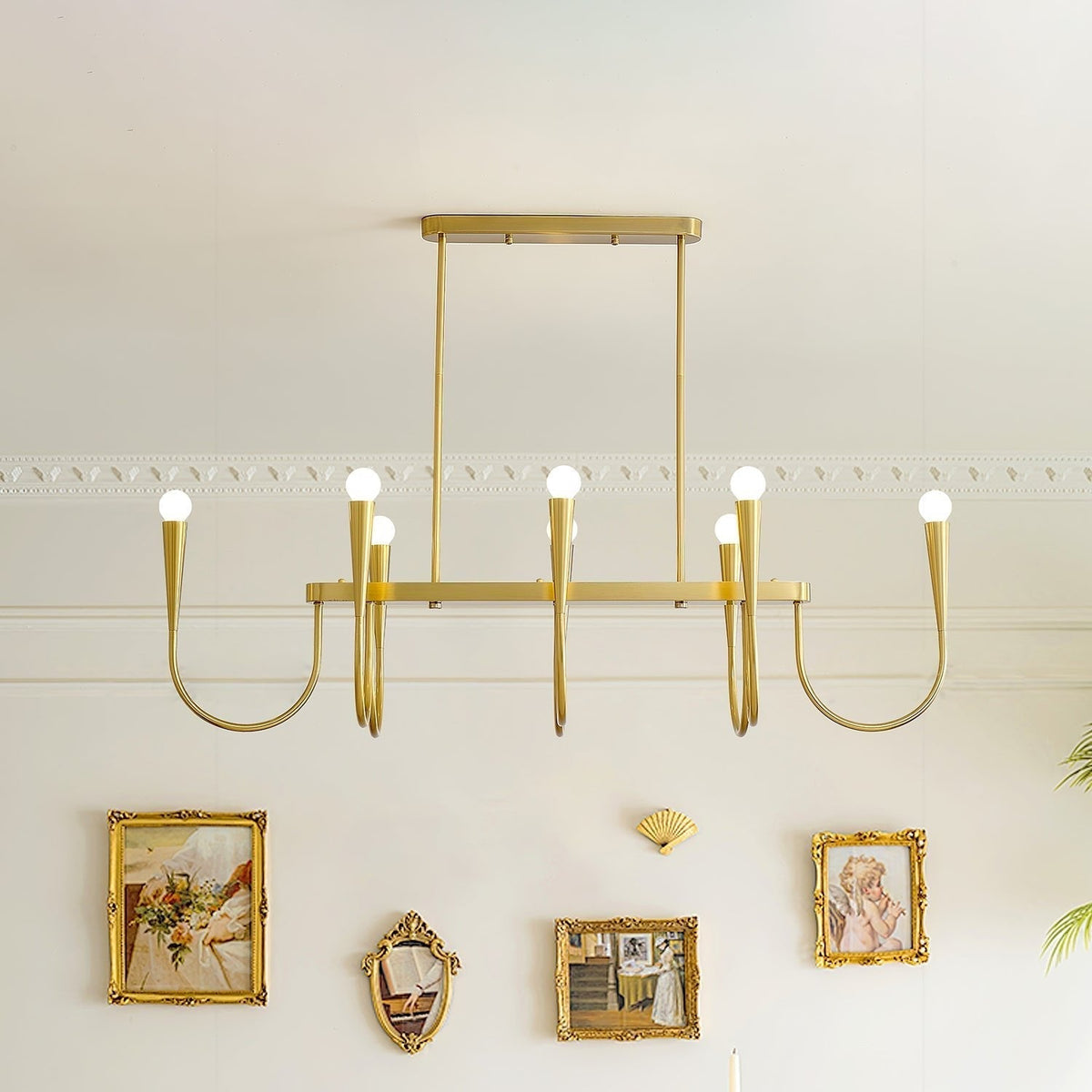 Oriiora Chandelier Gold Symphony Curved Elegant