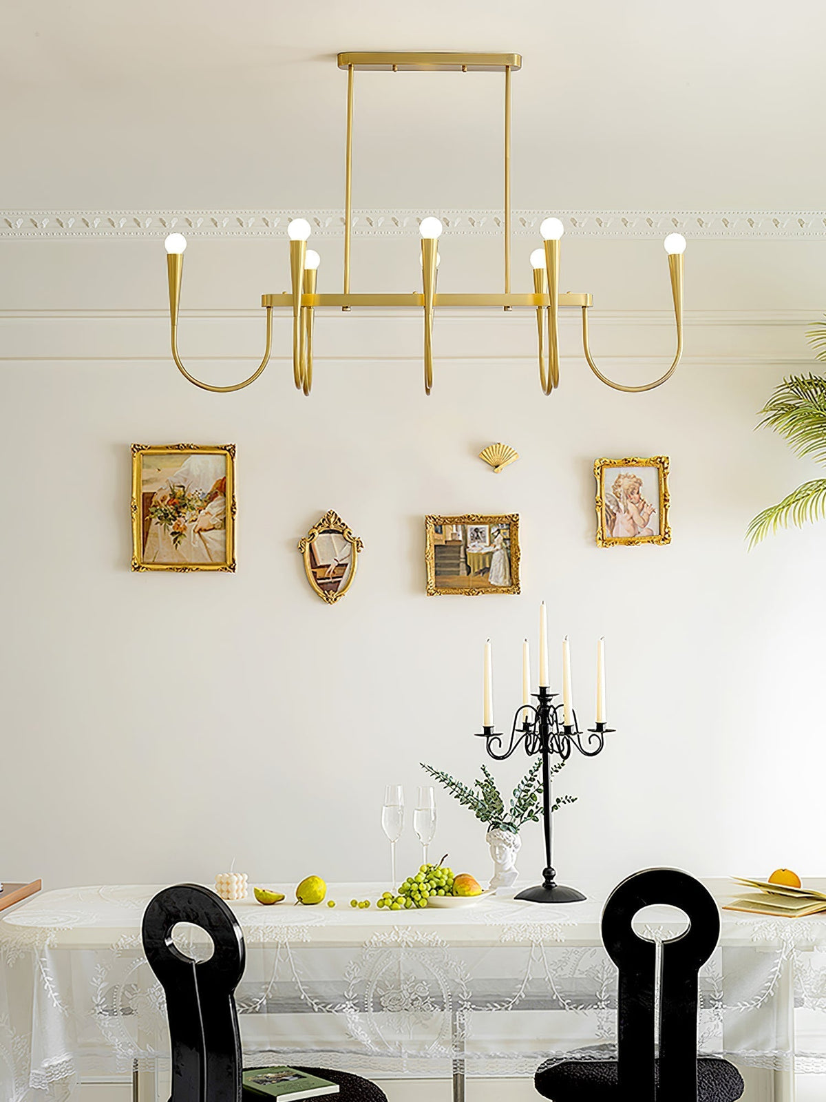 Oriiora Chandelier Gold Symphony Curved Elegant