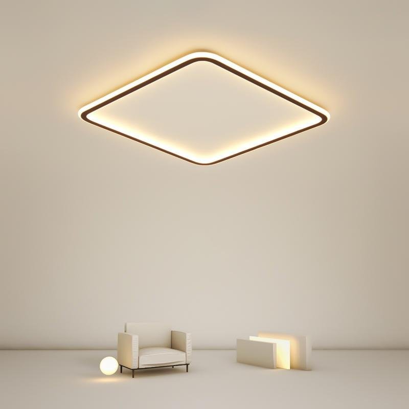 Square Industrial Black Flush Mount Ceiling Lights for Bedroom - Lamp Outdoor